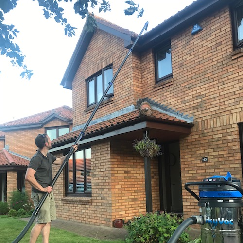 skyvac working from ground level